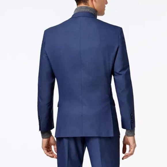 Marc New York Mens Suit‎ Jacket Blazer Modern fit 42R Blue Solid Stretch E121735 - Picture 2 of 3